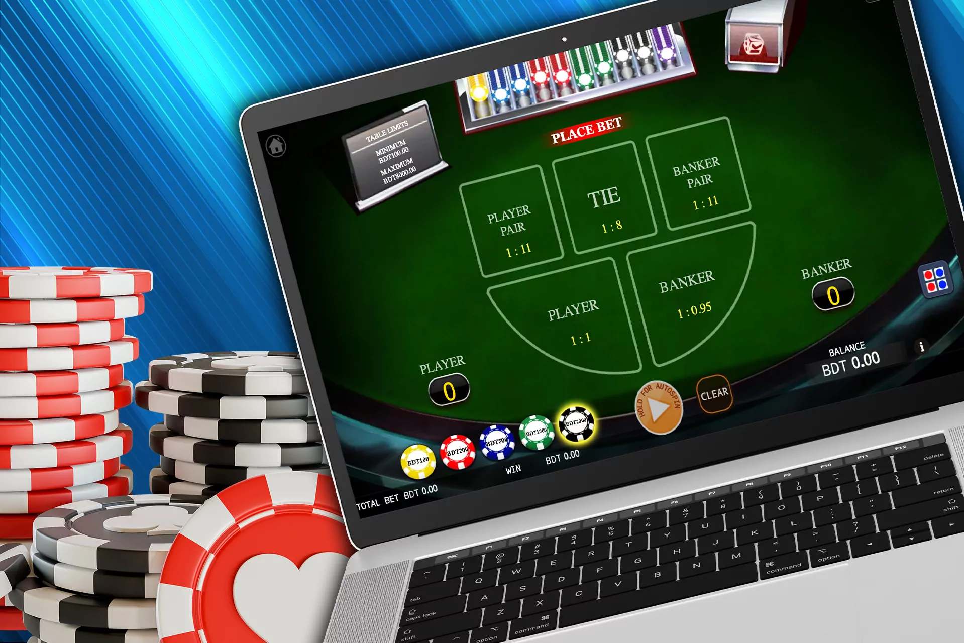 Play baccarat card game and win big money.