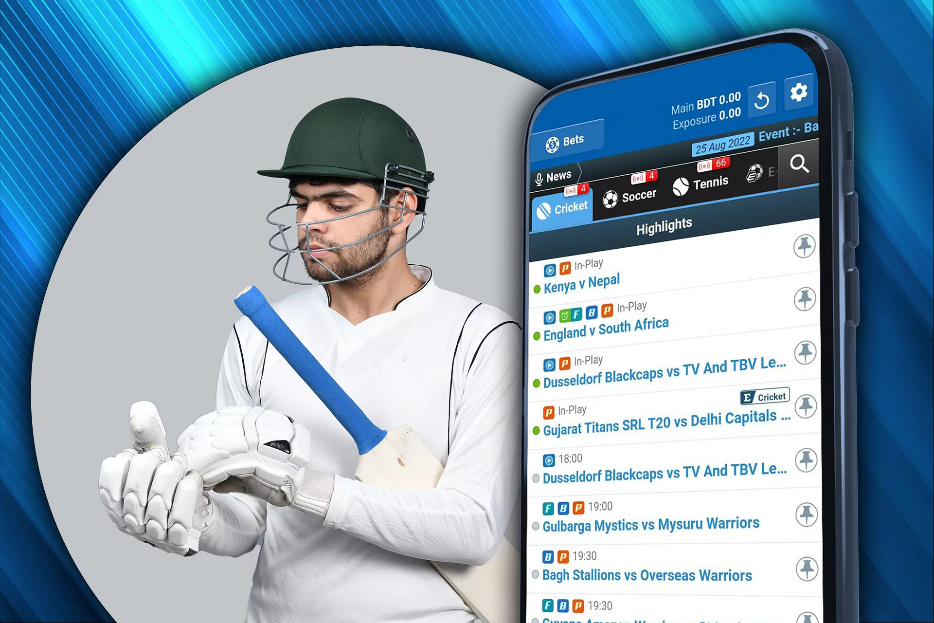 You will never skip main tournaments with Crickex app.