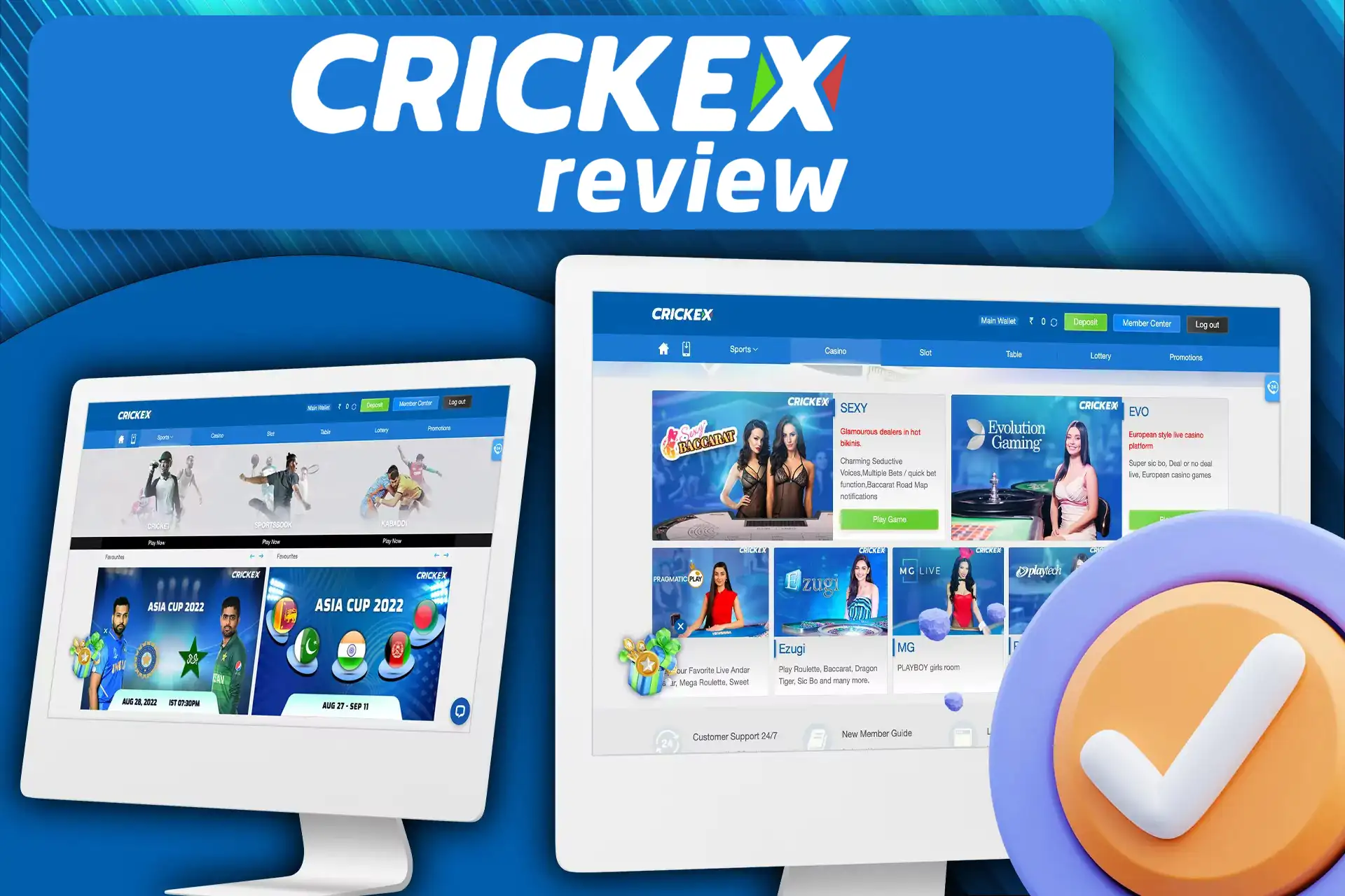 You will find bettin options as well as casino games on the Crickex website.