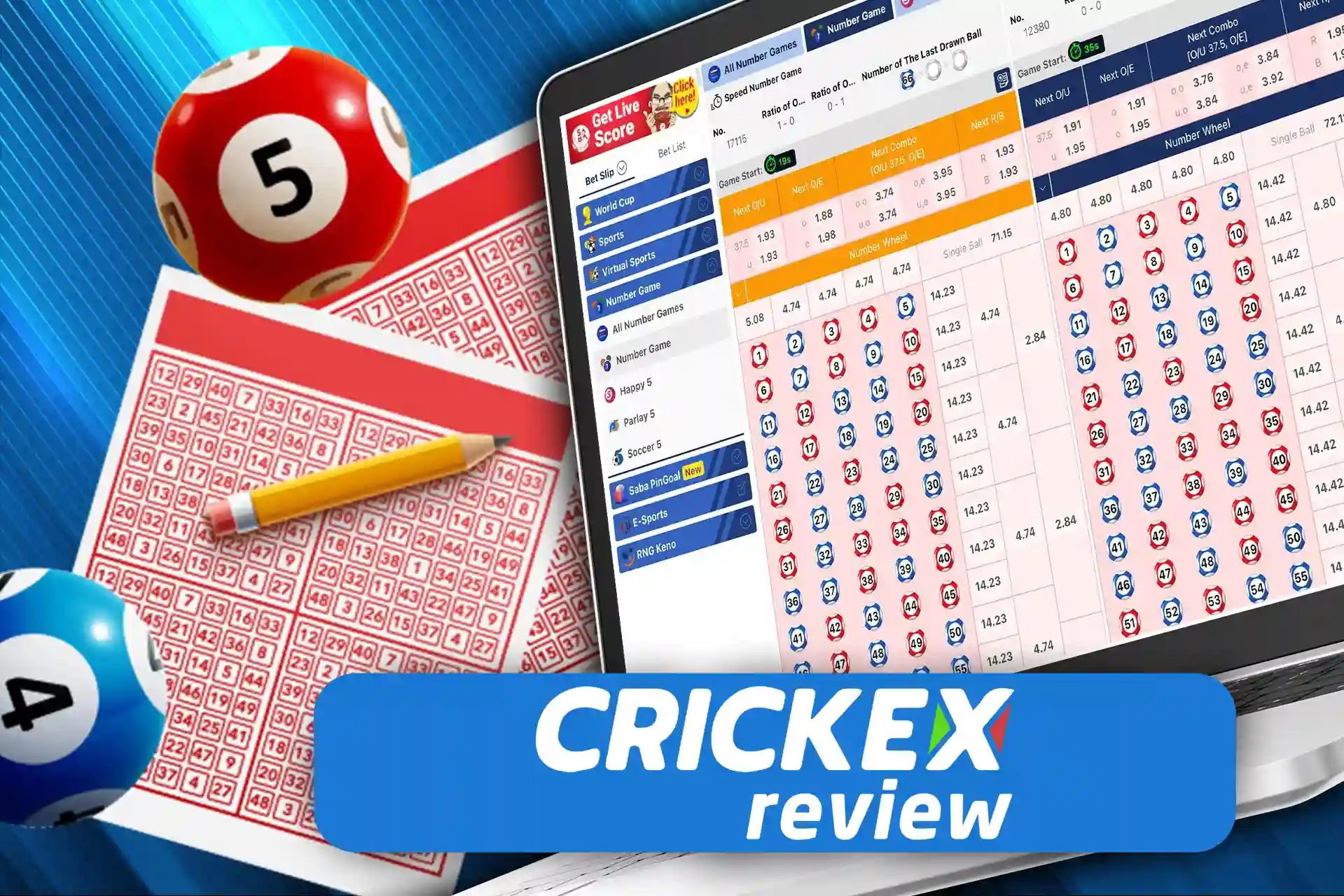 Test your luck and play lottery games at Crickex.